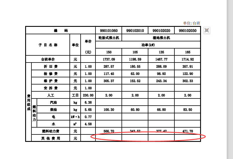 台班