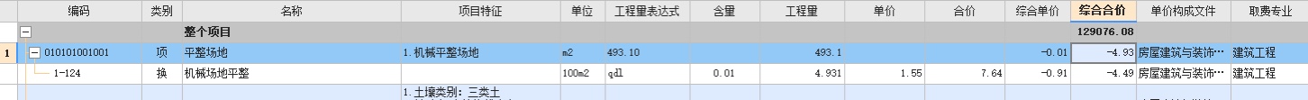 综合合价