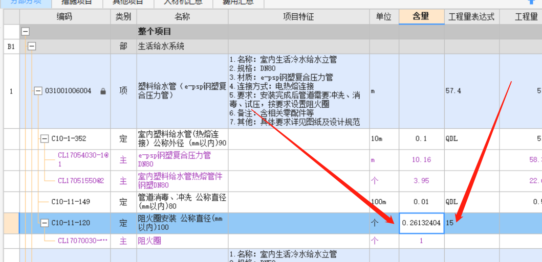 程量表达式