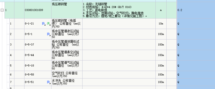 清单描述