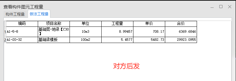 板清单工程量