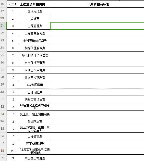 投资估算