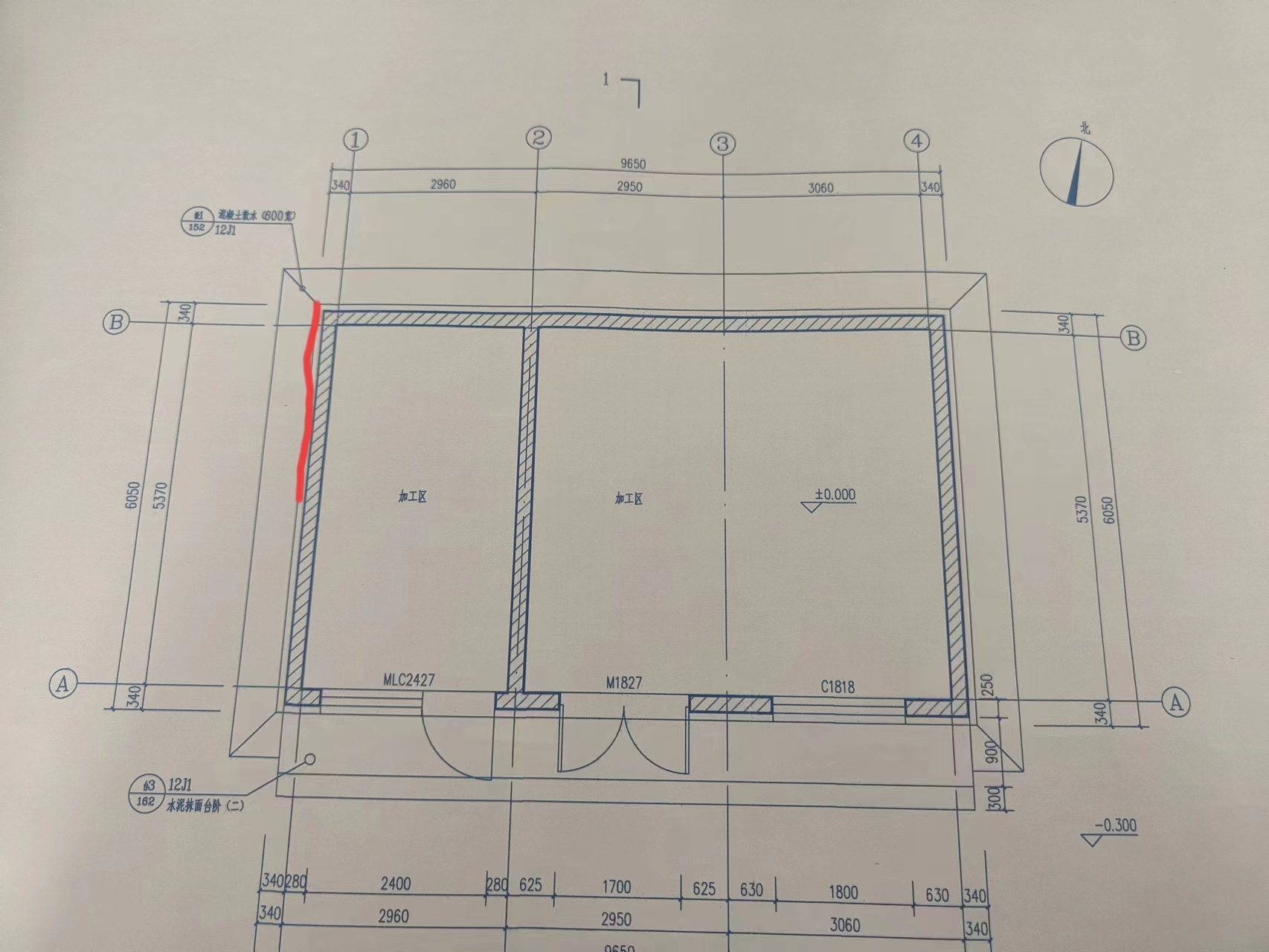 平面图的散水怎么画图片