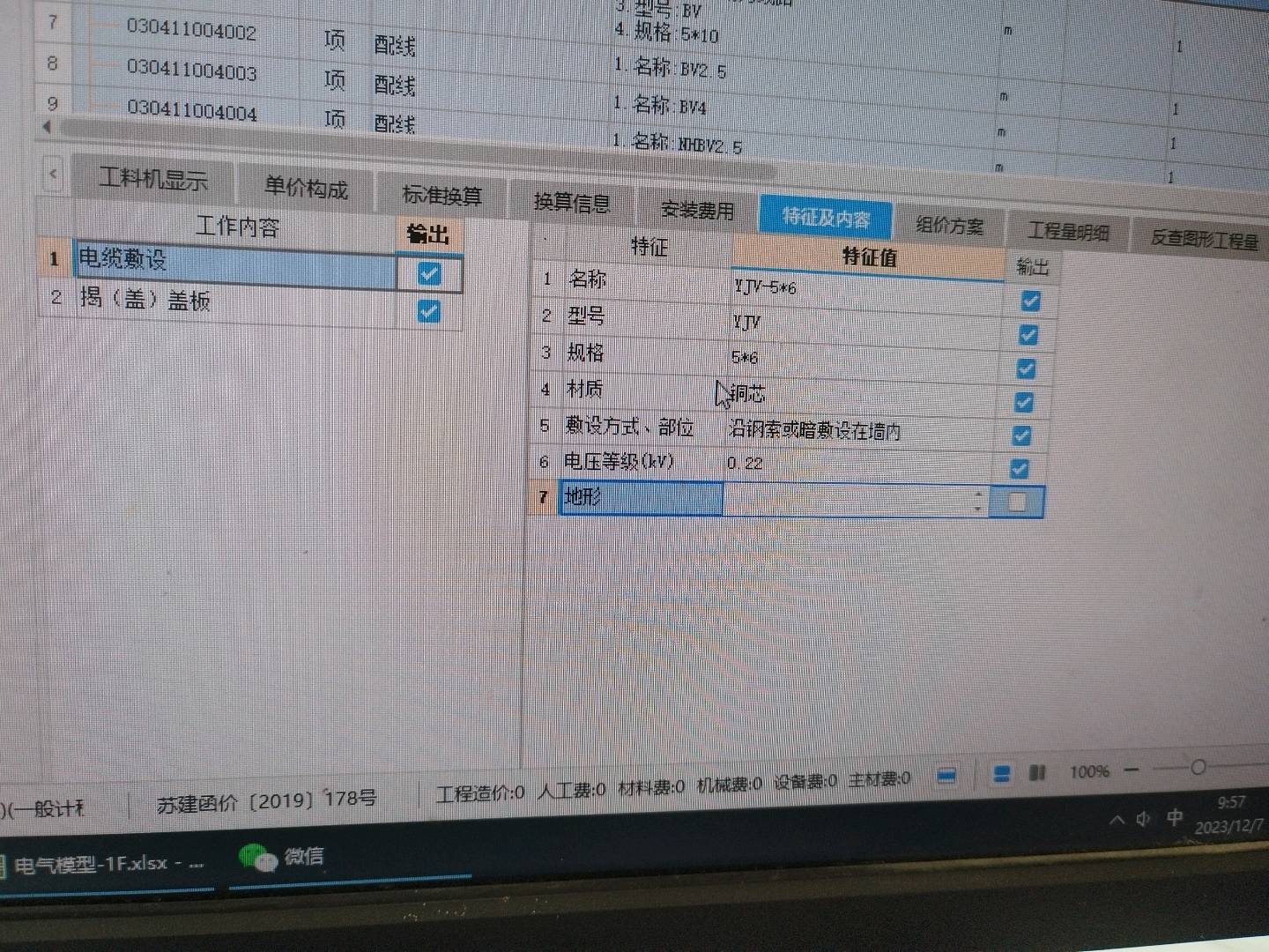项目特征