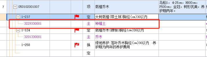 项目特征