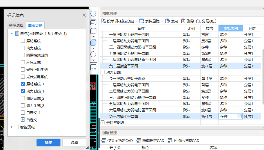 图纸类别