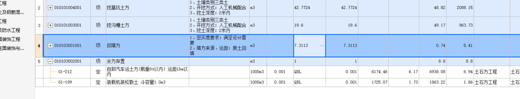 程量表达式