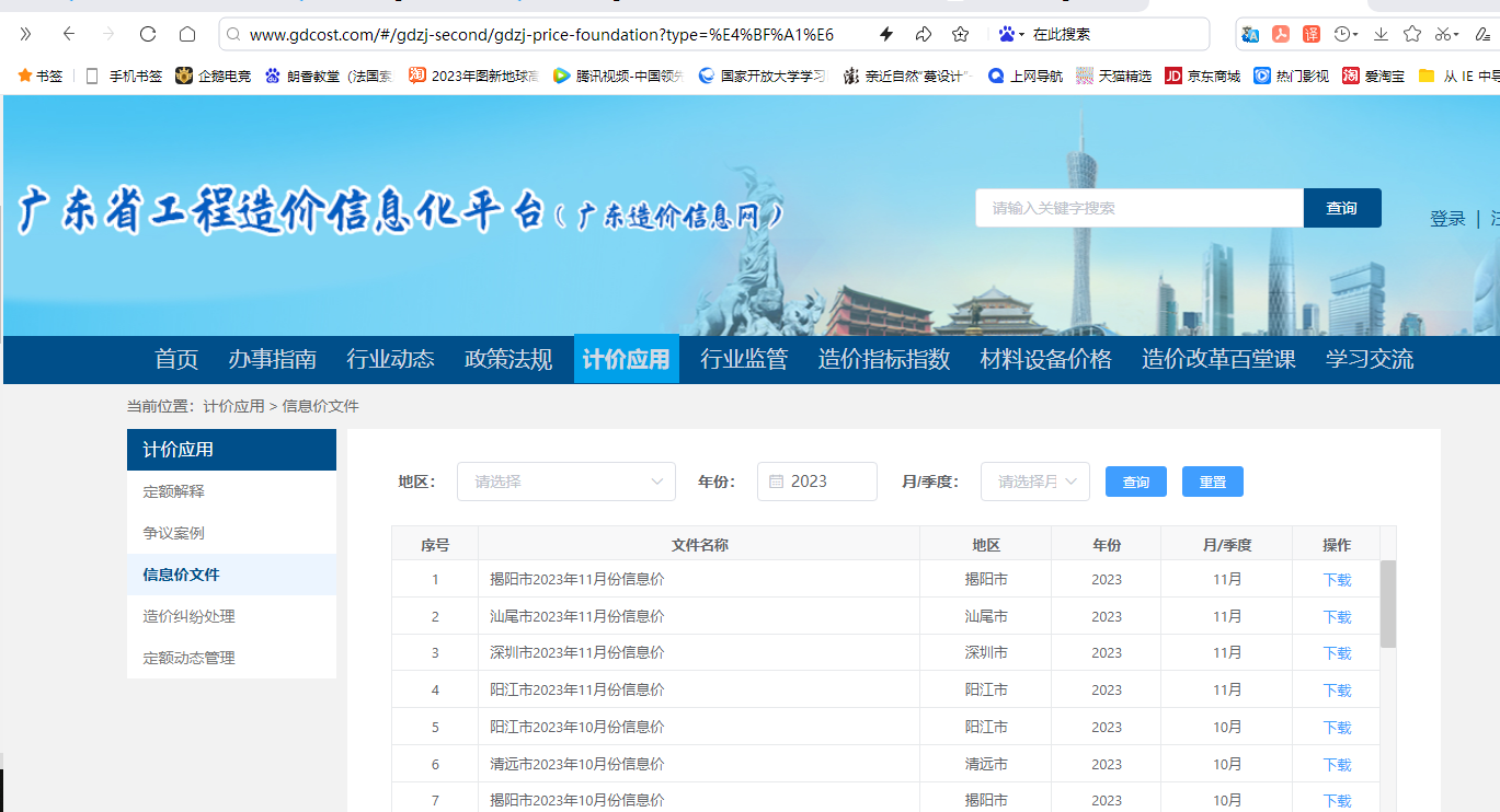广州信息价