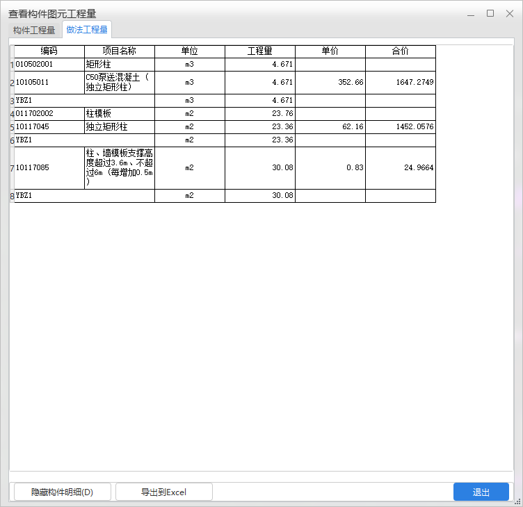 汇总表