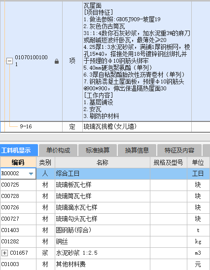 项目特征
