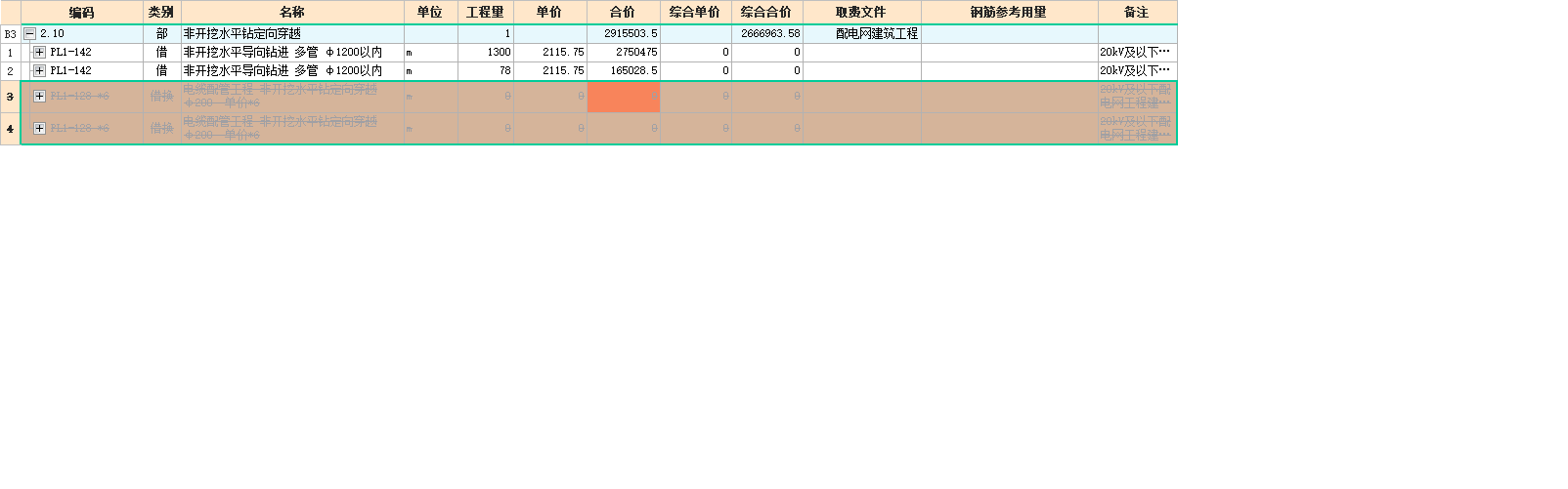 综合合价