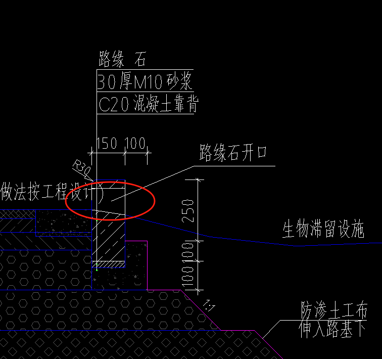 路缘石开口