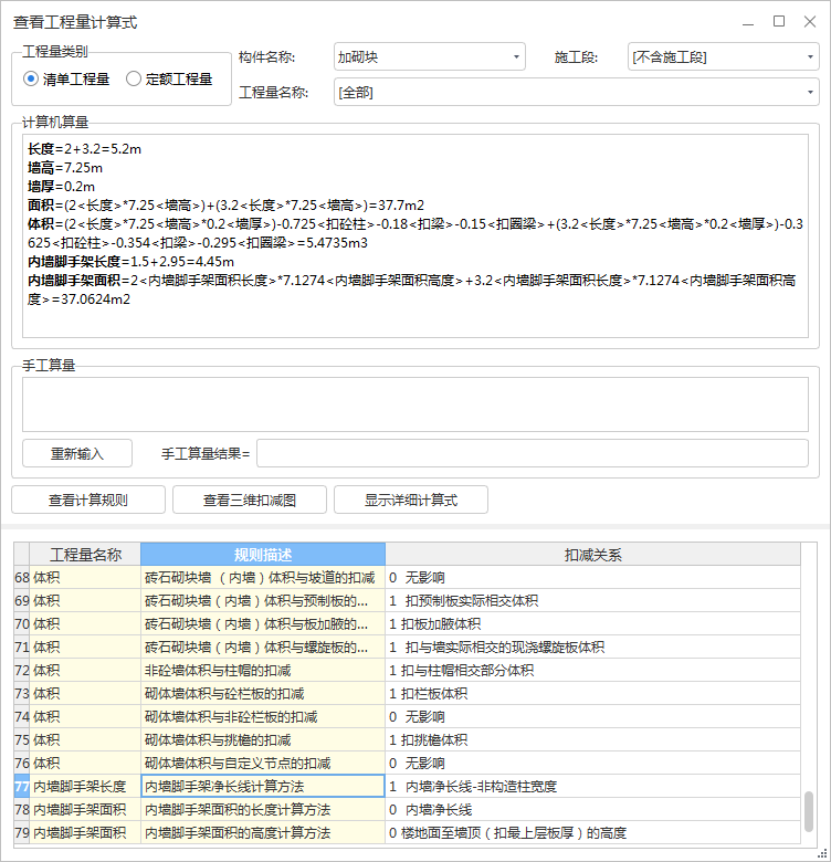 程量表达式