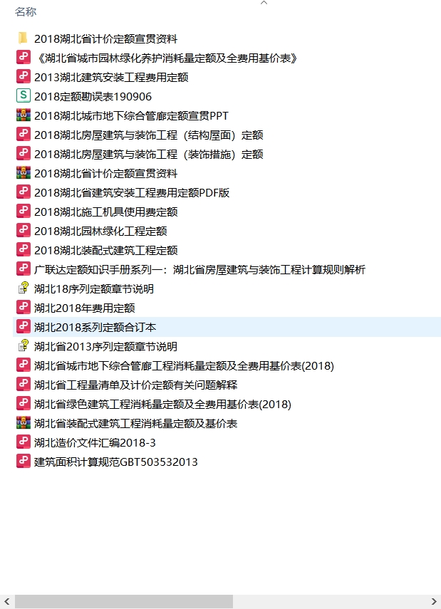 定额名称