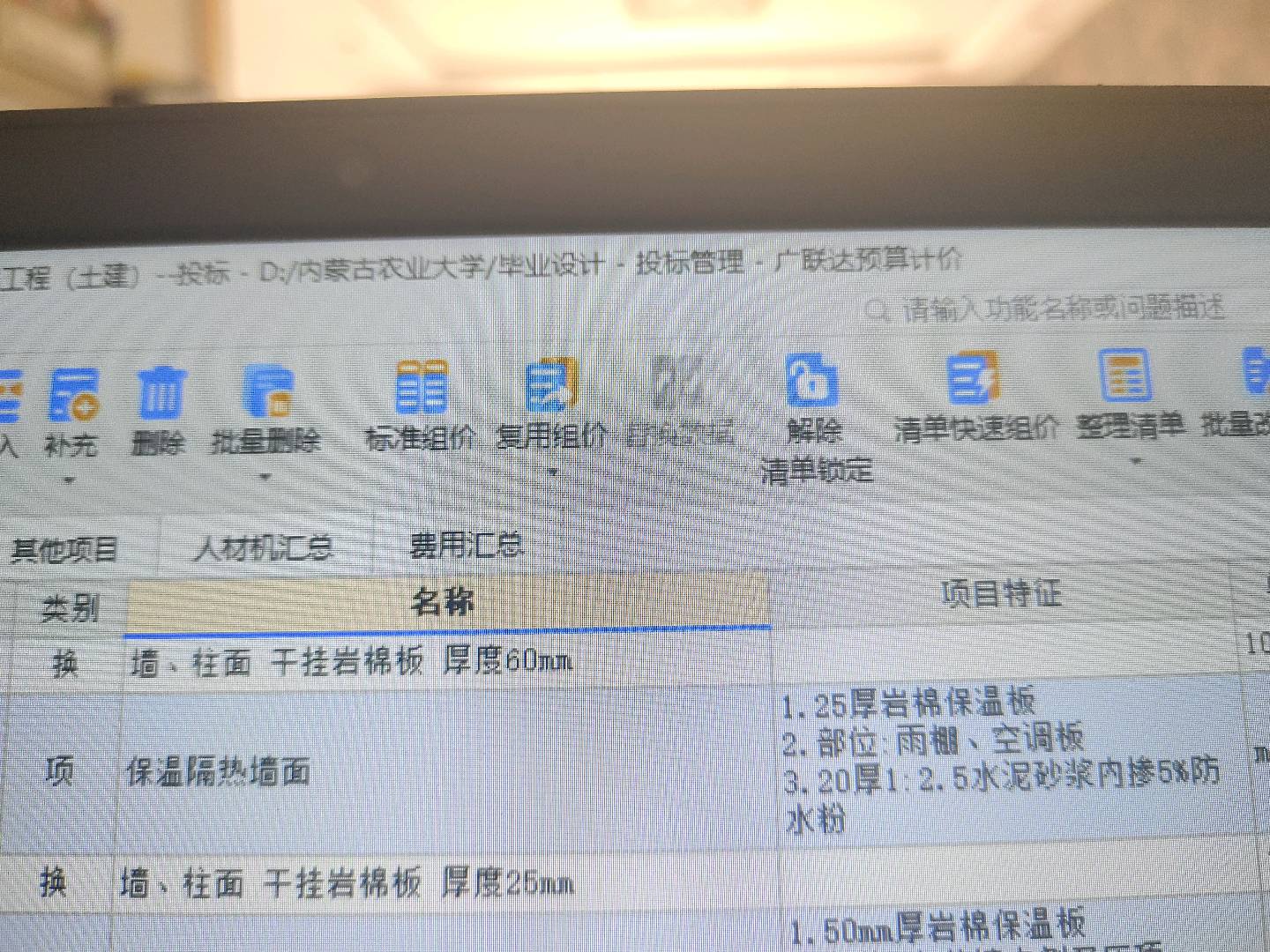 项目特征