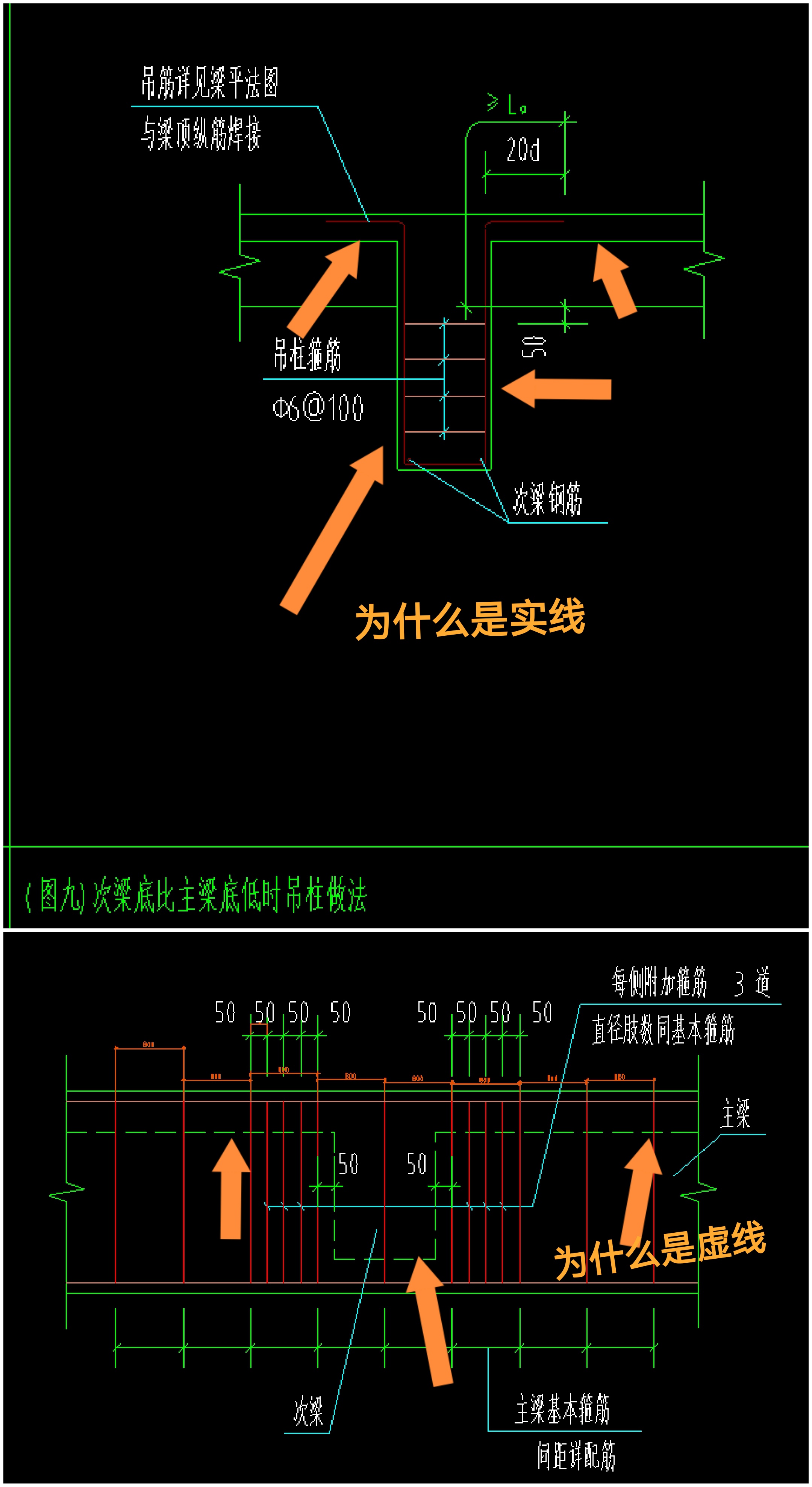 悬挑梁与次梁的节点图图片