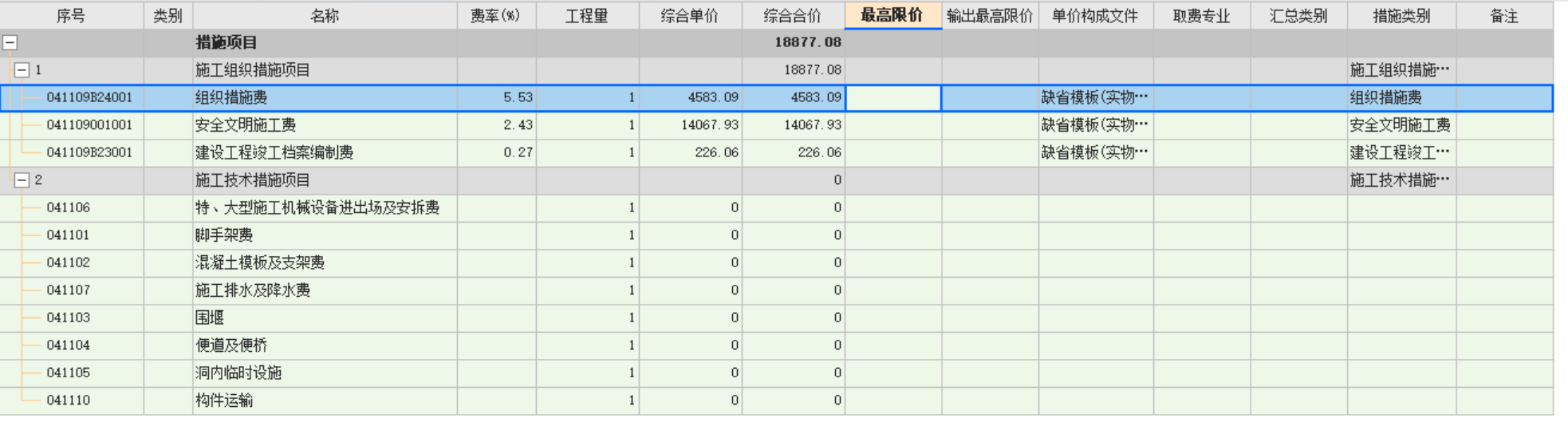 措施费
