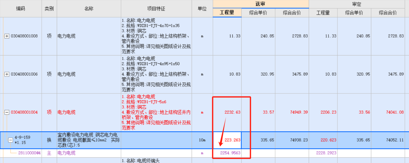 主材工程量