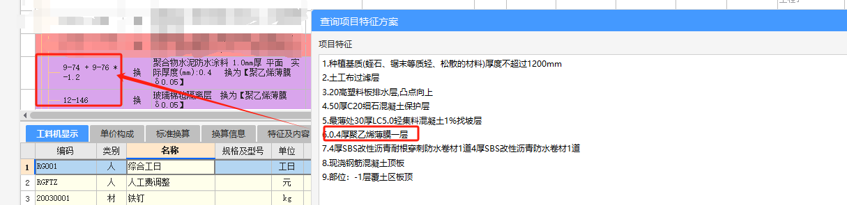 项目特征