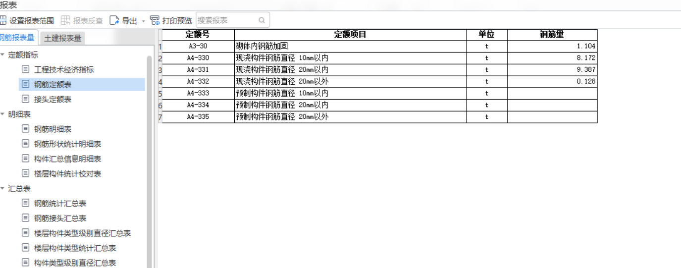 钢筋定额