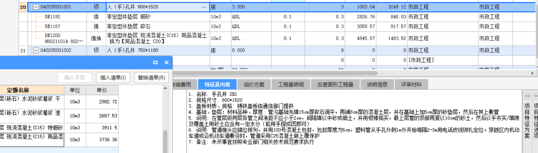 项目特征