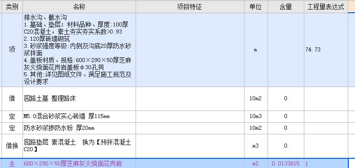 程量表达式