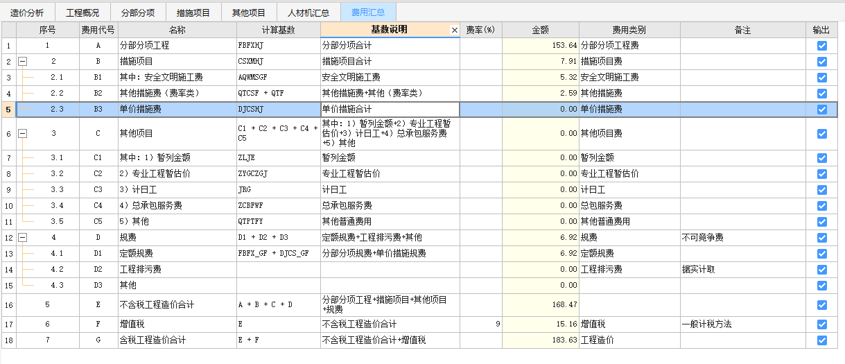 综合合价