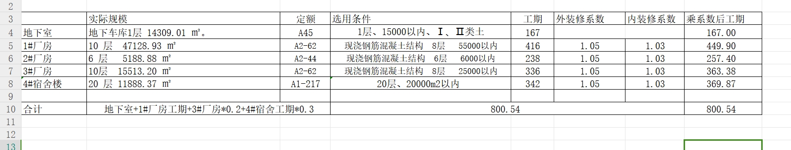 工期定额