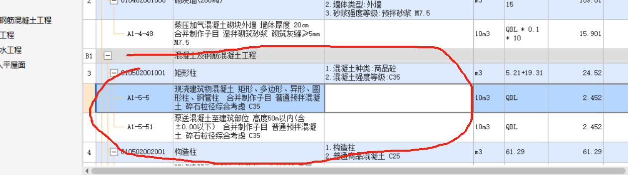 项目特征