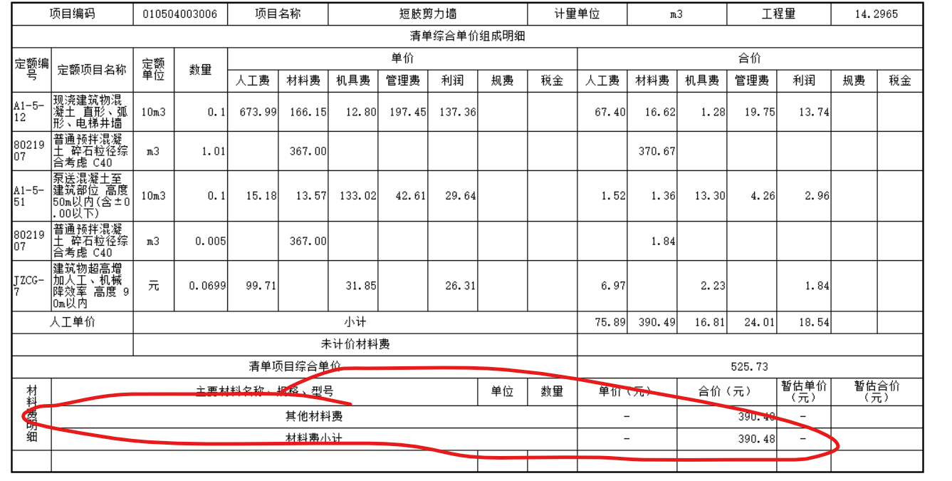 材料明细