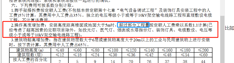 操作高度增加费