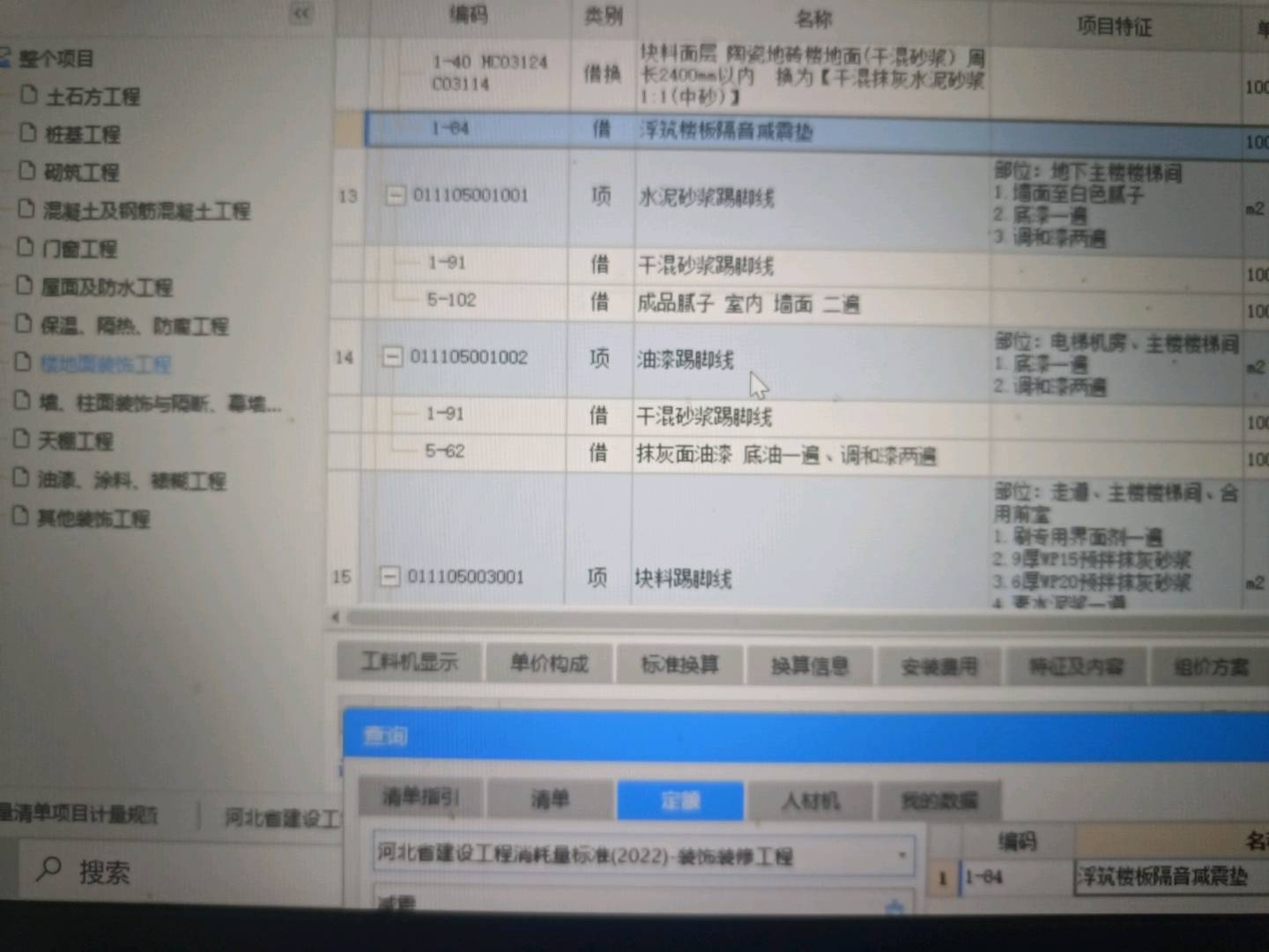 项目特征