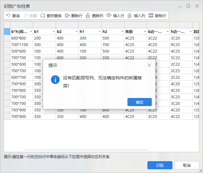 柱表