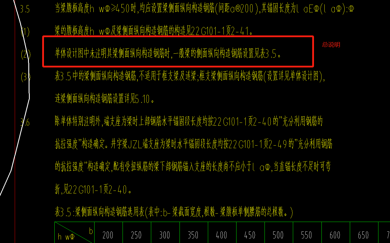 梁侧面