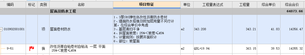 项目特征