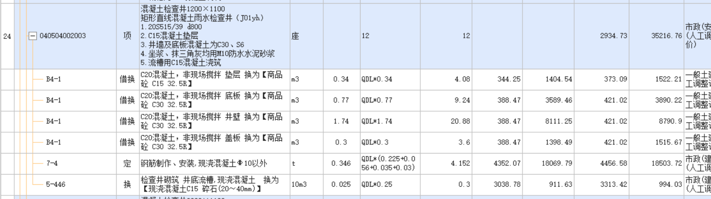 混凝土子目