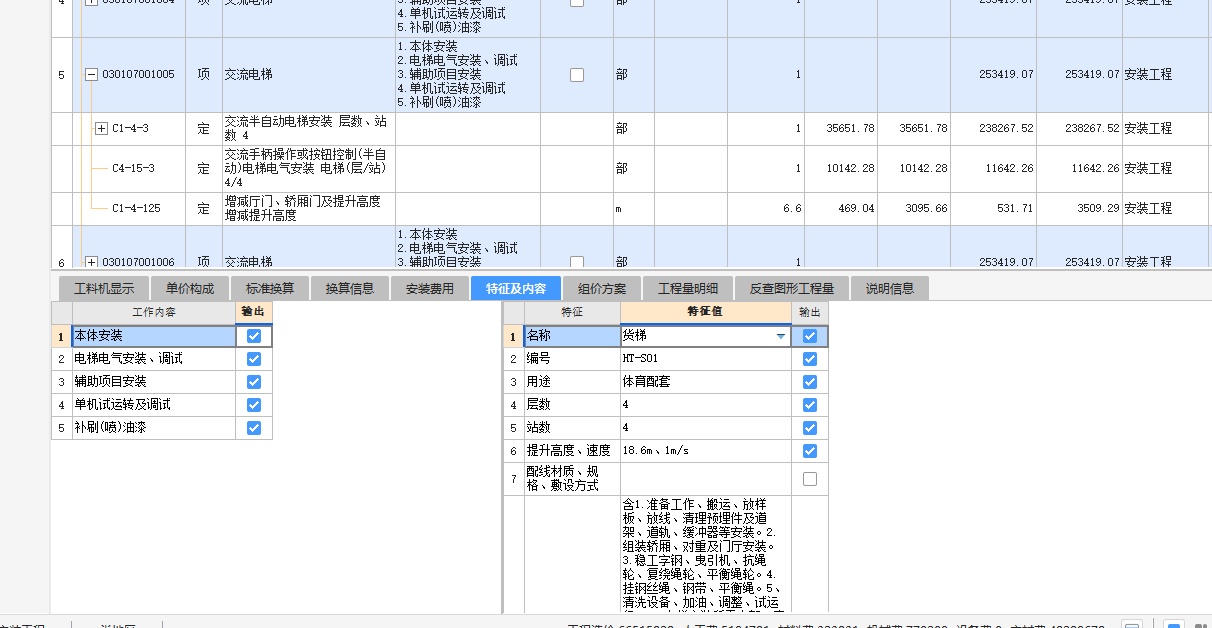 项目特征