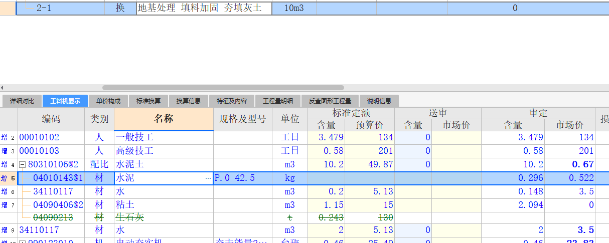 定额含量