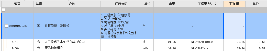 程量表达式