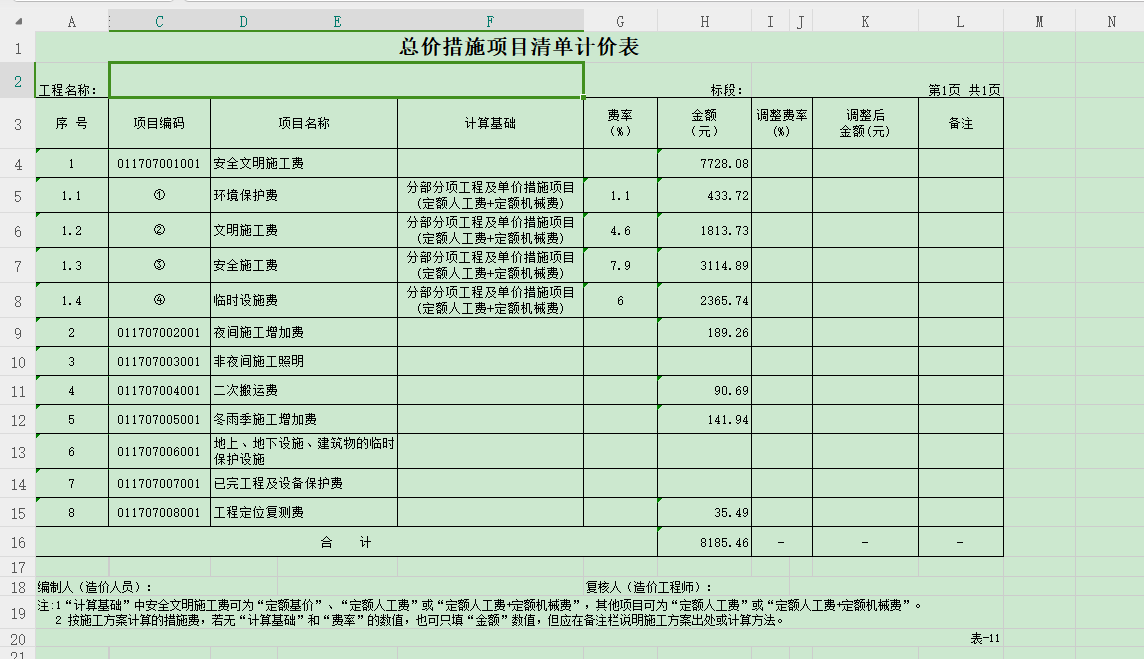 措施费