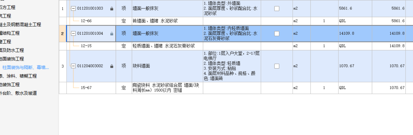 项目特征