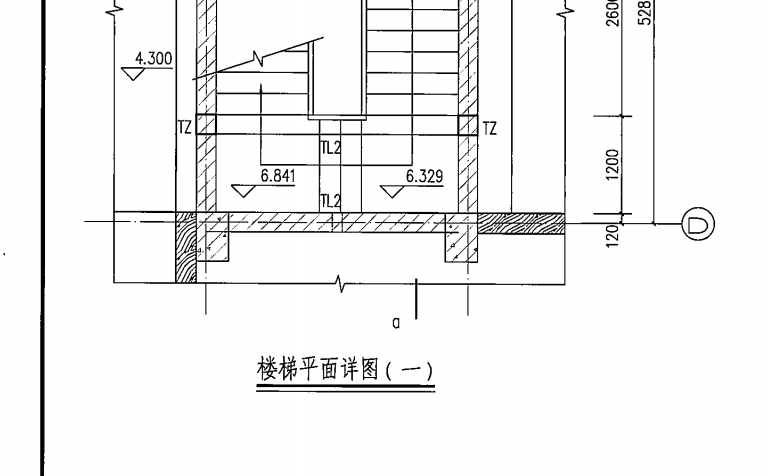转角三跑楼梯