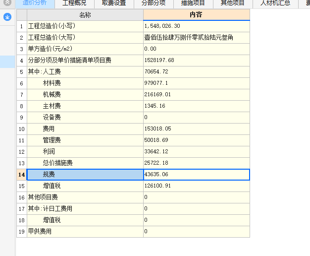 费用汇总