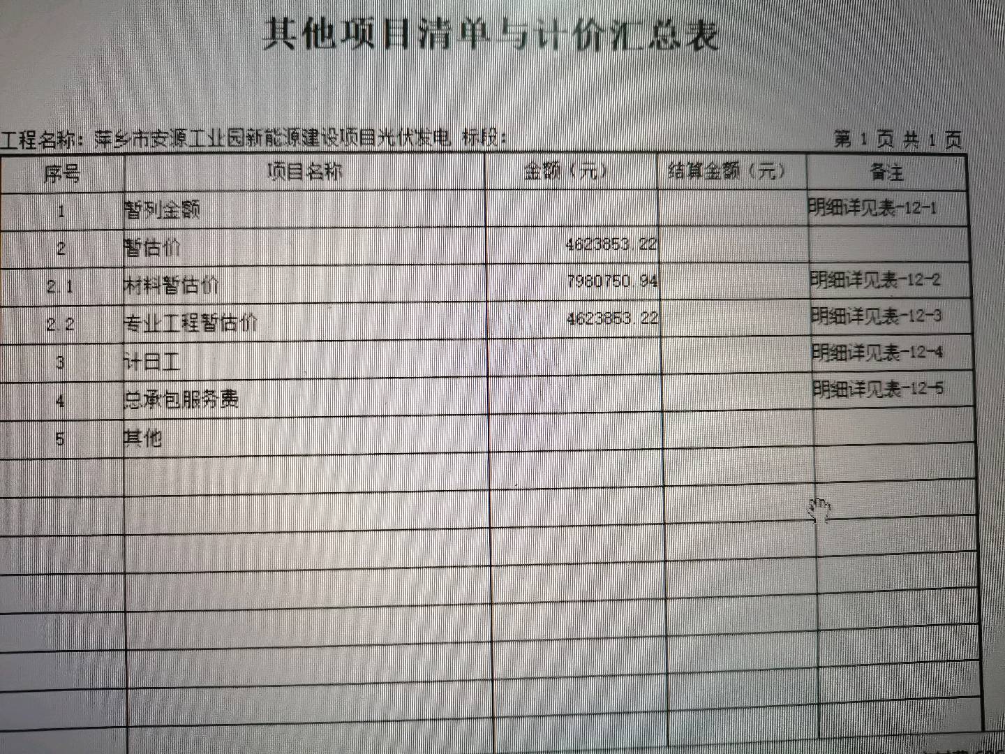 暂估价