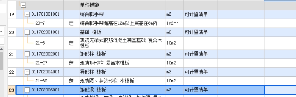 措施项