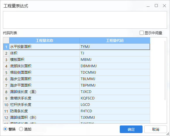 程量表达式