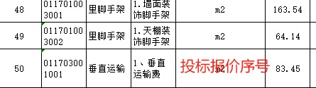 清单序号