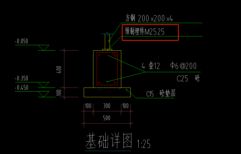 预埋件尺寸