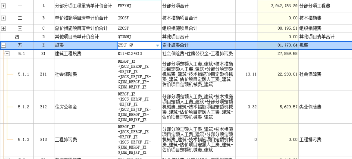 费用汇总