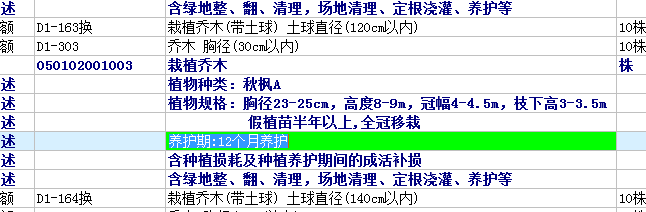 清单描述